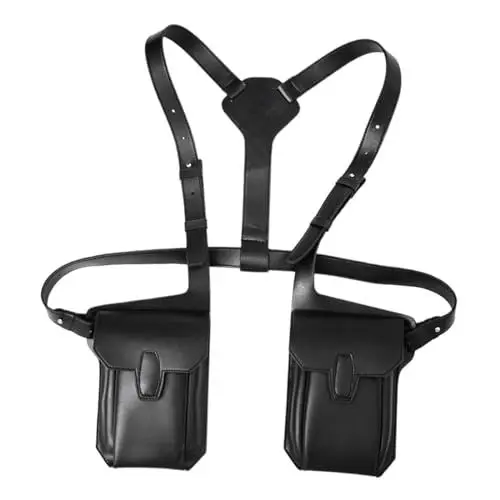Produktbild: Dickly Leder Schulter Holster Tasche, Verstellbarer Schultergurt Tasche, Retro Unterarm Holster Pouch Tasche, Universelles vertikales Pistolenholster, Anti-Diebstahl-Holster für Outdoor-Reisen，#4