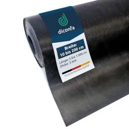 Produktbild: diconfa Feinriefenmatte Gummimatte 3mm stark - BREITE 0,1m bis 2m - LÄNGE 0,05m bis 10m - Auswahl 0,5m x 0,15m (500mm x 150mm) - Feinriefe Gummi Antirutsch Rillenmatte Meterware rutschfest