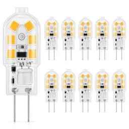Produktbild: DiCUNO G4 LED Lampen, Warmweiß 3000K, 1.5W ersetzt 15-20W Halogen, 160lm, 360° Abstrahlwinkel, 12V, G4 Stiftsockel, Flimmerfrei, nicht dimmbar, 10er-Pack
