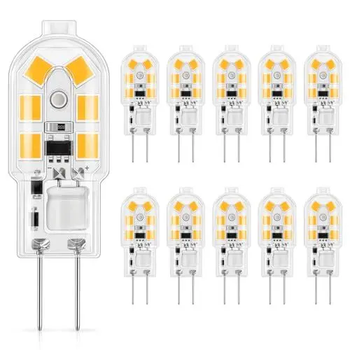 Produktbild: DiCUNO G4 LED Lampen, Warmweiß 3000K, 1.5W ersetzt 15-20W Halogen, 160lm, 360° Abstrahlwinkel, 12V, G4 Stiftsockel, Flimmerfrei, nicht dimmbar, 10er-Pack