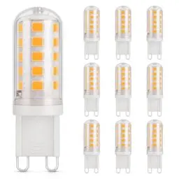 Produktbild: DiCUNO G9 LED Lampe Warmweiß 2700K, LED Leuchtmittel 3W entspricht 30W-40W Halogenlampe, G9 Glühbirne 410 Lumen, kein Flackern, nicht dimmbar, Enegiesparende G9 kleine Birne, 10er Pack