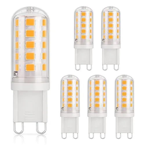 Produktbild: DiCUNO G9 LED Lampe warmweiß 2700K, LED Leuchtmittel 3W entspricht 30W-40W Halogenlampe, G9 Glühbirne 410 Lumen, kein Flackern, nicht dimmbar, Enegiesparende kleine Birne, 6er Pack