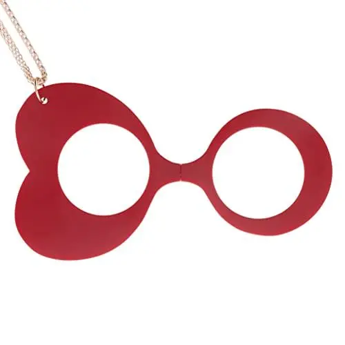 Produktbild: DIDINSKY Brille oder Leselupe. Anhänger mit Kette erhöhen. Faltbares Fernglas ohne Koteletten für Damen und Herren. Red +2.0 - MUSA HEART