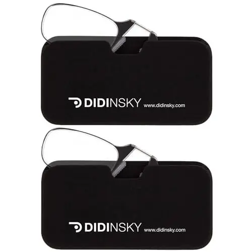 Produktbild: DIDINSKY Lesebrille für Damen und Herren Transparent. Kompakte leichte randlose brillen. Brillengestelle für damen und herren irormphiblen. Lesehilfe Retro. 10 Farben - MOMA (2 Stück, Schwarz, 2, x)