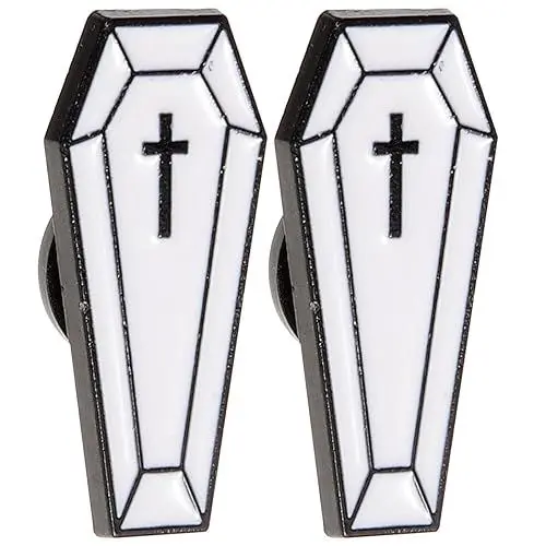 Produktbild: Didiseaon 2st Halloween-emaille-brosche Halloween-sargdekoration Sargförmige Brosche Anstecknadel Mit Grabstein Halloween-anstecknadeln Sarg Rucksack Revers Schal Mann Legierung Kragennadel