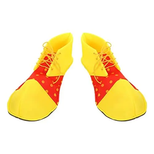 Produktbild: Didiseaon Clown Schuhe Halloween Clown Kostüm Schuhe Große Lustige Zirkus Requisiten für Unisex Erwachsene Männer Frauen Kostüme Party Zubehör Karneval Cosplay Zubehör Zugunsten Gelb Rot