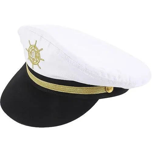 Produktbild: Didiseaon Segelzubehör Kapitän Yacht Hut Mütze Seemann Marine Marine Admiral Hut Erwachsenen Kostüm Hut Marines Boot Kapitäne Hüte Für Halloween Kostüm Zubehör Matrosenmützen