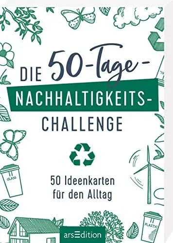 Produktbild: Die 50-Tage-Nachhaltigkeits-Challenge: 50 Ideenkarten für den Alltag