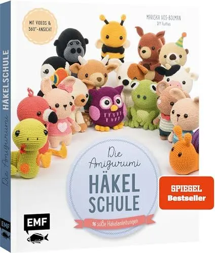 Produktbild: Die Amigurumi-Häkelschule: Häkeln einfach erklärt: alle Grundlagen mit Videos und jede Tier-Figur mit 360-Grad-Ansicht und Schrittbildern
