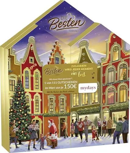 Produktbild: Die Besten Adventskalender – Adventskalender mit leckeren Schokoladen-Spezialitäten – 1 Kalender à 250g