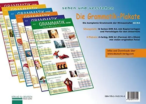 Produktbild: Die Grammatik-Plakate A1/A2: Übungsheft und 6 Plakate