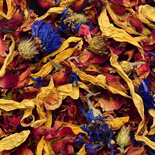 Produktbild: Die Gudn Blütenkonfetti (160 Gramm mit mehr als 2 Liter Volumen, 100% biologisch abbaubar aus getrockneten Blütenblättern und Knospen von Rose, Sonnenblume und Kornblume) (160)