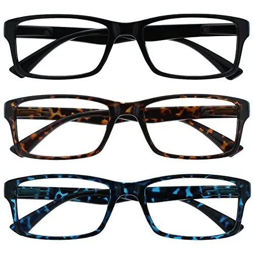 Produktbild: Die Lesebrille Unternehmen Schwarz Braun Blau Leser Wert 3er-Pack Herren Frauen UVR3092BK_BR_BL +1,50