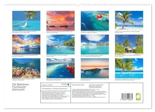 Produktbild: Die Malediven: Fluchtpunkt Sehnsucht (Wandkalender 2025 DIN A2 quer), CALVENDO Monatskalender