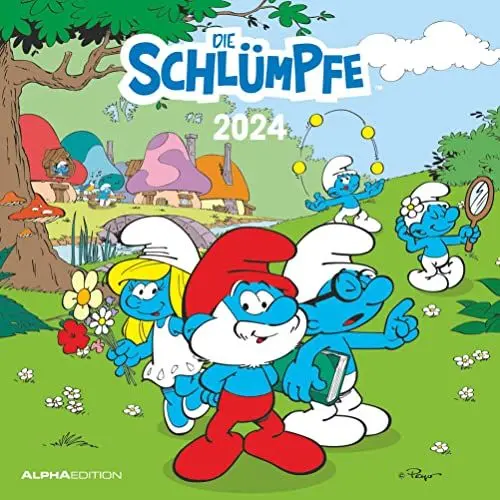 Produktbild: Die Schlümpfe 2024 - Broschürenkalender 30x30 cm (30x60 geöffnet) - Kalender mit Platz für Notizen - Bildkalender - Wandplaner - Kinderkalender
