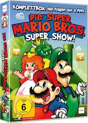 Produktbild: Die Super Mario Bros. Super Show! - Serien Komplettbox - Alle 52 Folgen der Animationsserie zum Videospiel - Zum Kino-Film in Sammler-Box - Mit Mario, Luigi, Bowser und Peach (8 DVDs)
