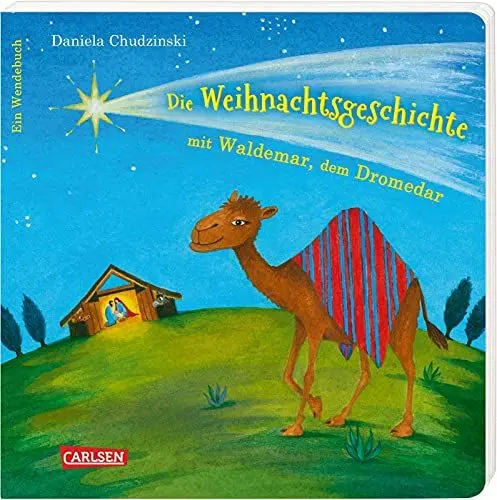 Produktbild: Die Weihnachtsgeschichte mit Waldemar, dem Dromedar ... und Emmchen, dem Lämmchen: Ein Wendebuch | Tierisch abenteuerlustige Weihnachtsgeschichte in humorvollen Reimen ab 3 (Die Großen Kleinen)