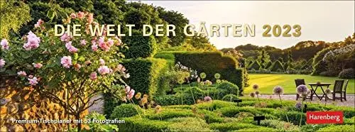 Produktbild: Die Welt der Gärten Premium-Tischplaner 2023. Tisch-Kalender mit 53 faszinierenden Fotos von Gärten auf der ganzen Welt. Dekorativer Tisch-Kalender.: Wochenkalender mit 53 Fotografien