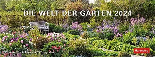 Produktbild: Die Welt der Gärten Premium-Tischplaner 2024. Tischkalender mit 53 faszinierenden Fotos von Gärten auf der ganzen Welt. Dekorativer Tischkalender: Wochenkalender mit 53 Fotografien