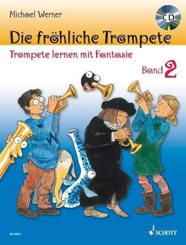 Produktbild: Die fröhliche Trompete: Trompete lernen mit Fantasie. Band 2. Trompete. Ausgabe mit CD.