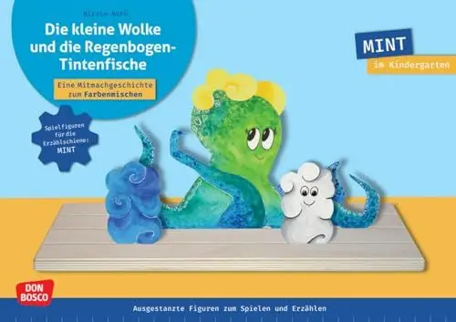 Produktbild: Die kleine Wolke und die Regenbogen-Tintenfische. Erzählschienen-Figurenset: Eine Mitmachgeschichte zum Farbenmischen. Ausgestanzte Figuren zum ... (Spielfiguren für die Erzählschiene: MINT)