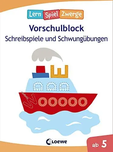 Produktbild: Die neuen LernSpielZwerge - Schreibspiele und Schwungübungen: Vorschulblock ab 5 Jahre - Lernspiele und Übungen für Kindergarten und Vorschule