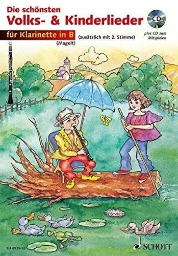 Produktbild: Die schönsten Volks- & Kinderlieder, Notenausg. m. Play-Along-CDs, Für Klarinette in B, m. Audio-CD: sehr leicht bearbeitet. 1-2 Klarinetten in B.