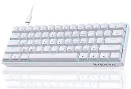 Produktbild: Dierya DK61se Gaming Tastatur,60% Prozent Mechanische Tastatur mit Red Linear Switch,Ultra-Compact Mini 61 Tasten Anti-Ghosting,Typ-C-Datenkabel,US Layout für PC Windows Gamer Typist,Weiß