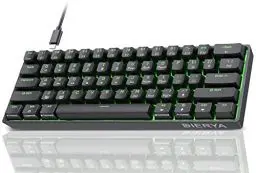Produktbild: Dierya DK61se Gaming Tastatur,60% Prozent Mechanische Tastatur mit Blue Clicky Switch,Ultra-Compact Mini 61 Tasten Anti-Ghosting,Typ-C-Datenkabel,US Layout für PC Windows Gamer Typist,Schwarz