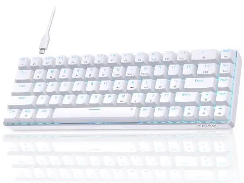 Produktbild: Dierya×TMKB T68se Gaming Mechanische Tastatur,60% Prozent Tastatur mit Blue Clicky Switch,Ultra-Compact Mini 68 Tasten Anti-Ghosting,Typ-C-Datenkabel,US Layout für PC Windows Gamer Typist