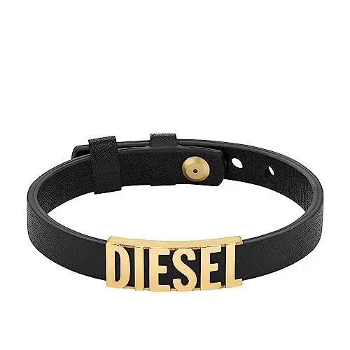 Produktbild: Diesel Herren Lederarmband mit Druckknopfverschluss