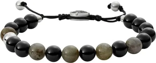 Produktbild: Diesel Armband Für Männer Perlen, L 165mm-250mm X B 8mm X H 8mm Schwarzes Halbedelsteinarmband, DX1325040