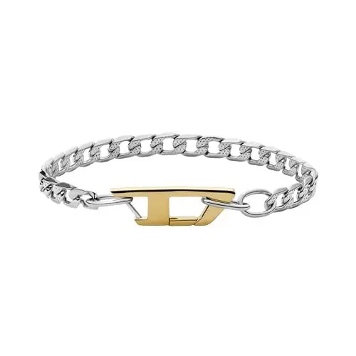 Produktbild: Diesel Armband Für Männer Stahl, L: 180-195mm, B: 7mm Silber Edelstahlarmband, DX1338040