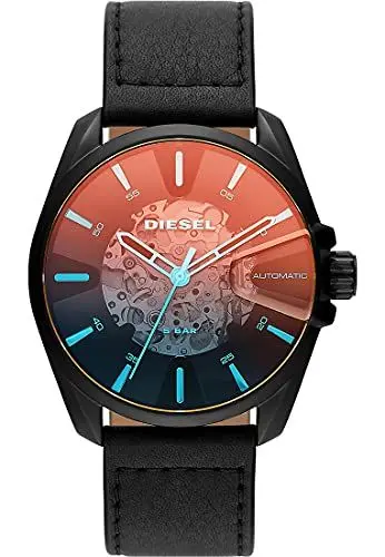 Produktbild: Diesel Herren MS9 Automatikuhr aus Edelstahl, 44mm Gehäusegröße mit Lederarmband