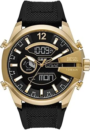 Produktbild: Diesel Herrenuhr Mega Chief ana-digi Edelstahl goldfarben, DZ4634