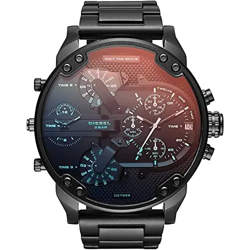 Produktbild: Diesel Herrenuhr Mr. Daddy 2.0, Chronographenwerk, 57 mm, schwarzes Edelstahlgehäuse mit Edelstahlarmband, DZ7395