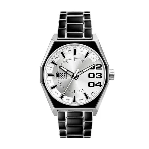 Produktbild: Diesel Herrenuhr Scraper Quarz-/3-Zeigerwerk 43 mm Gehäusegröße mit Edelstahlarmband DZ2195