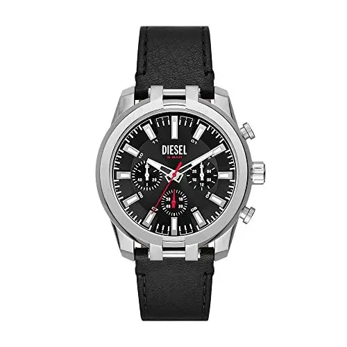 Produktbild: Diesel Herrenuhr , QuarzChronographenwerk, 43MM Schwarzes Edelstahlgehäuse mit ProPlanetLederarmband, DZ4622