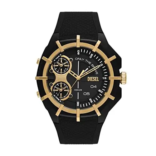 Produktbild: Diesel Herrenuhr gerahmt, Dreizeiger Uhrwerk, 51mm Multi Nylon Gehäuse mit Silikonarmband, DZ1990