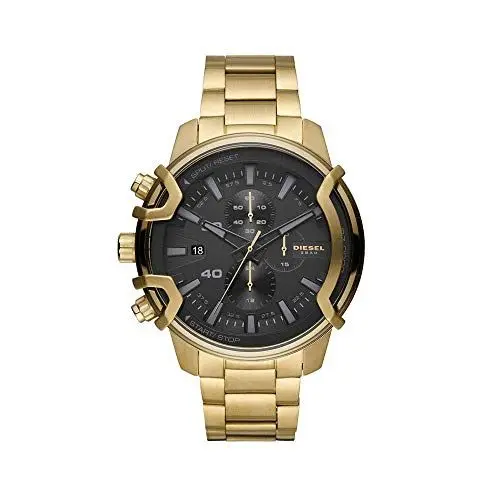 Produktbild: Diesel Uhr für Herren Griffed, QuarzChronographenwerk, 48mm GoldEdelstahlgehäuse mit Edelstahlarmband, DZ4522