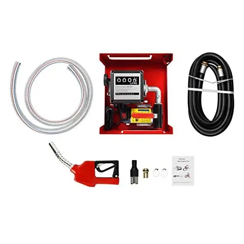Produktbild: Dieselpumpe 230V Selbstansaugend Ölpumpe Ölabsaugpumpe 200W 50L / min Elektrisch Heizölpumpe, Automatik-Zapfpistole, 4m Schlauch, Zählwerk