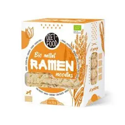 Produktbild: DIET-FOOD Bio Ramen Hirsennudeln Glutenfrei Vegetarisch und Vegan Lebensmittel Fettfrei Sojafrei Glutenfreie Wasserlöslich Diätnudeln Niedriger Kaloriengehalt 280 g