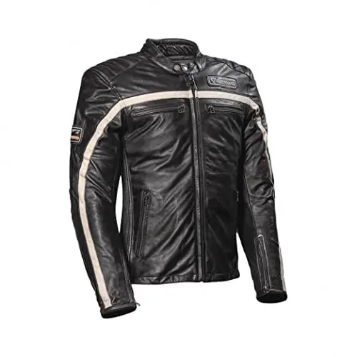 Produktbild: Difi Retro Lederjacke Houston, SCHWARZ-CREME, 50