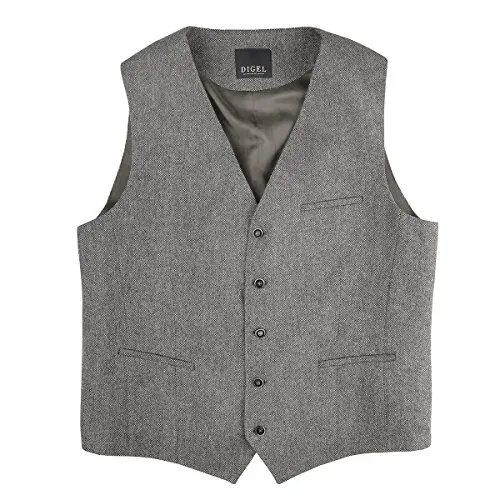 Produktbild: DIGEL XXL Anzugweste beige-braun Melange Wollmischung, deutsche Größe:58