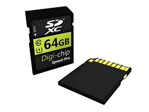 Produktbild: Digi-Chip 64GB CLASS 10 SD SDXC Speicherkarte für Panasonic Lumix DC-ZS70, DC-TZ90, DC-GF9, FC-G9, DC-GH55, DC-GF90, DC-ZS200, DC-TZ200, DC-GX9, DC-GH5, DC-FZ80, DMC-LX10, DMC-GX85, Lumix DMC-FZ200