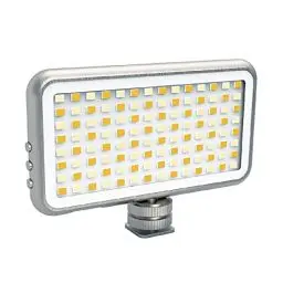 Produktbild: DIGIPOWER LED-Videolicht mit 24 Helligkeitsstufen, Farbtemperaturkontrolle und Lichtfilter, 112 LEDs, inkl. universeller Smartphone-Halterung, für Handys, DSLR-Kameras, Action Cams und Videokameras
