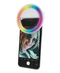 Produktbild: DigiPower RGB Selfie Handy Ringlicht, 36 LED 3 Helligkeitsstufen, USB wiederaufladbare Ringleuchte, für Smartphones, Live- Streaming, Make-Up, YouTube, TikTok und Vlogging, weiß, DP-VRL1RGB
