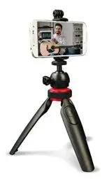 Produktbild: DigiPower Stativ mit Abnehmbarer Bluetooth-Fernbedienung, Dreibeinstativ kompatibel mit Handys, Action-Kameras und DSLR-Kameras, Schwarz, TP-ACT5