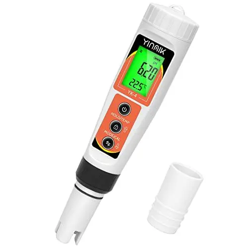 Produktbild: Digital pH Messgerät, 4 in 1 pH EC TDS Tester für Pool, EC PPM TDS Messgerät für Trinkwasser, Geeignet pH wert Messgerät für Wassertester Trinkwasser