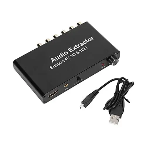 Produktbild: Digital-Analog-Audio-Konverter, Audio-Extraktor dekodiert automatisch HD Wide-Kompatibilität für HDTV für DVD für PS3
